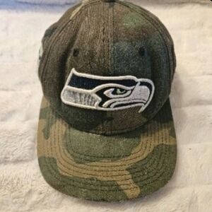 Rare Camaflouge Seattle Seahawks New Era 9Fifty Adjustable Snapback Hat Cap NFL